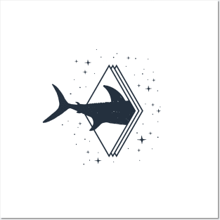 Creative Illustration. Fish Tail, Stars, Adventure, Nautical Posters and Art